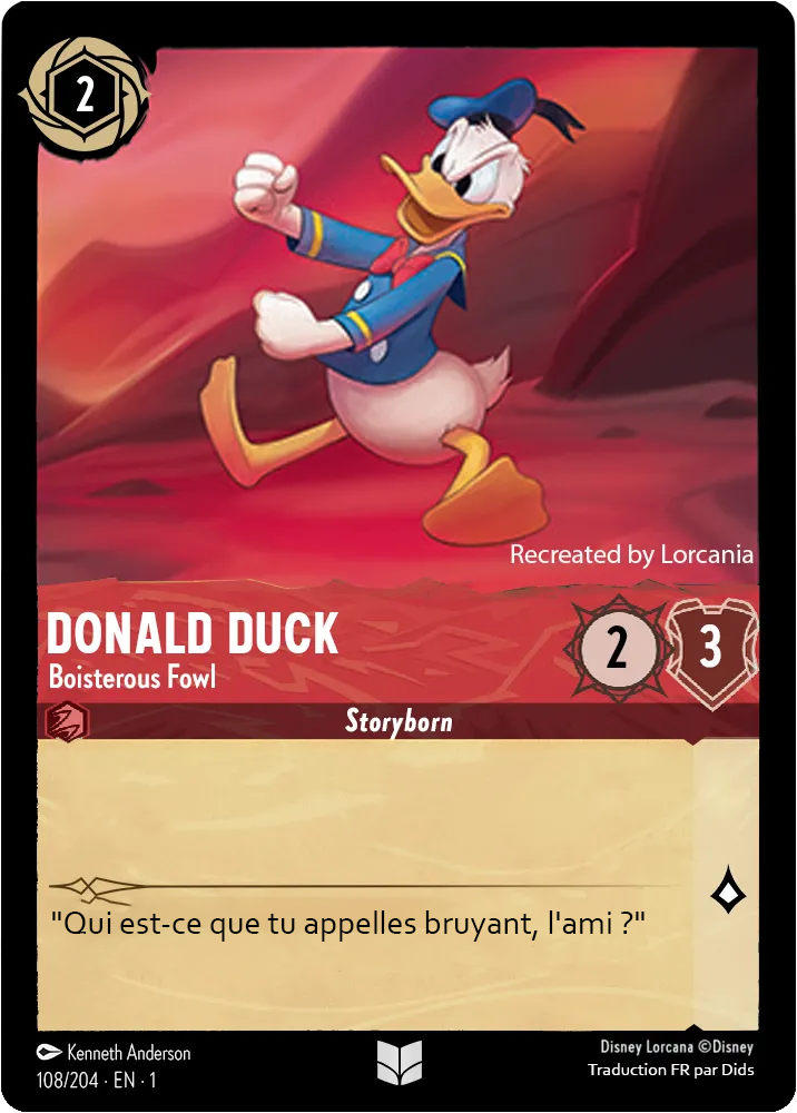 Donald Duck carte française rubis Lorcana TCG Ravensburger