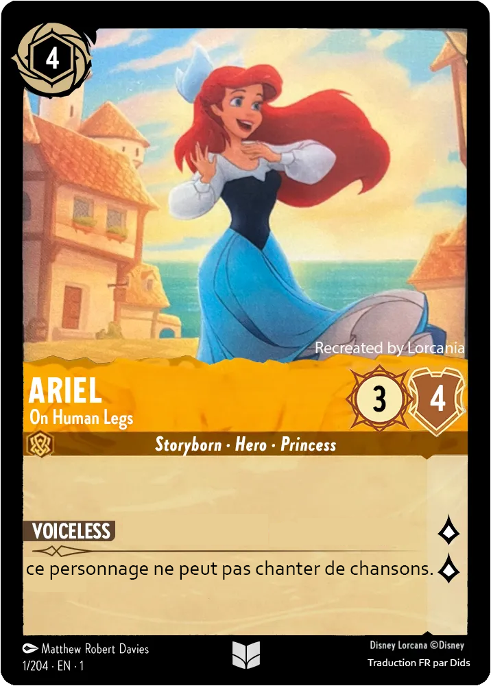Ariel carte française ambre Lorcana TCG Ravensburger